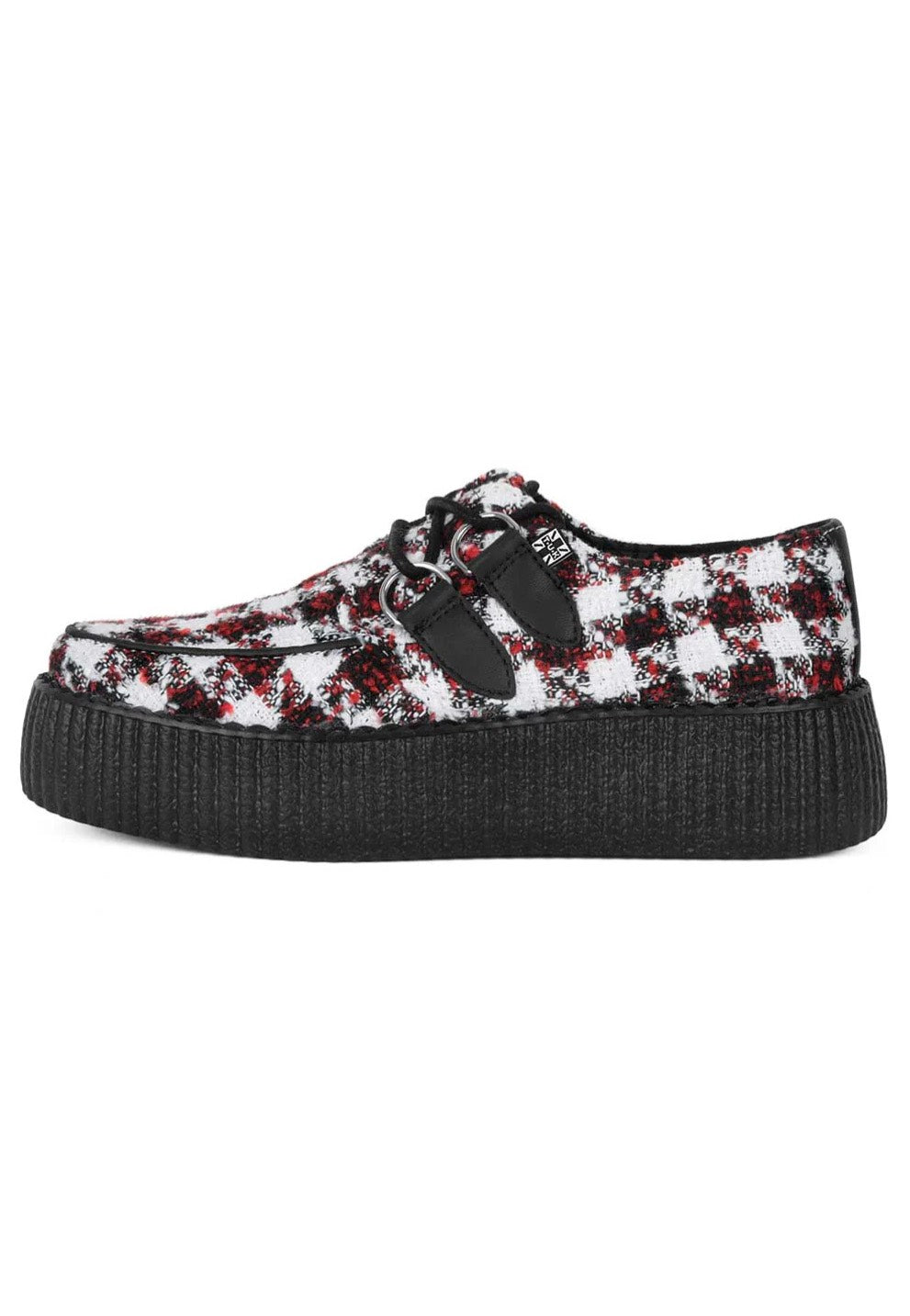 T.U.K. - Viva Mondo Creeper Black/White/Red Textile - Girl Shoes Cheap With Mastercard