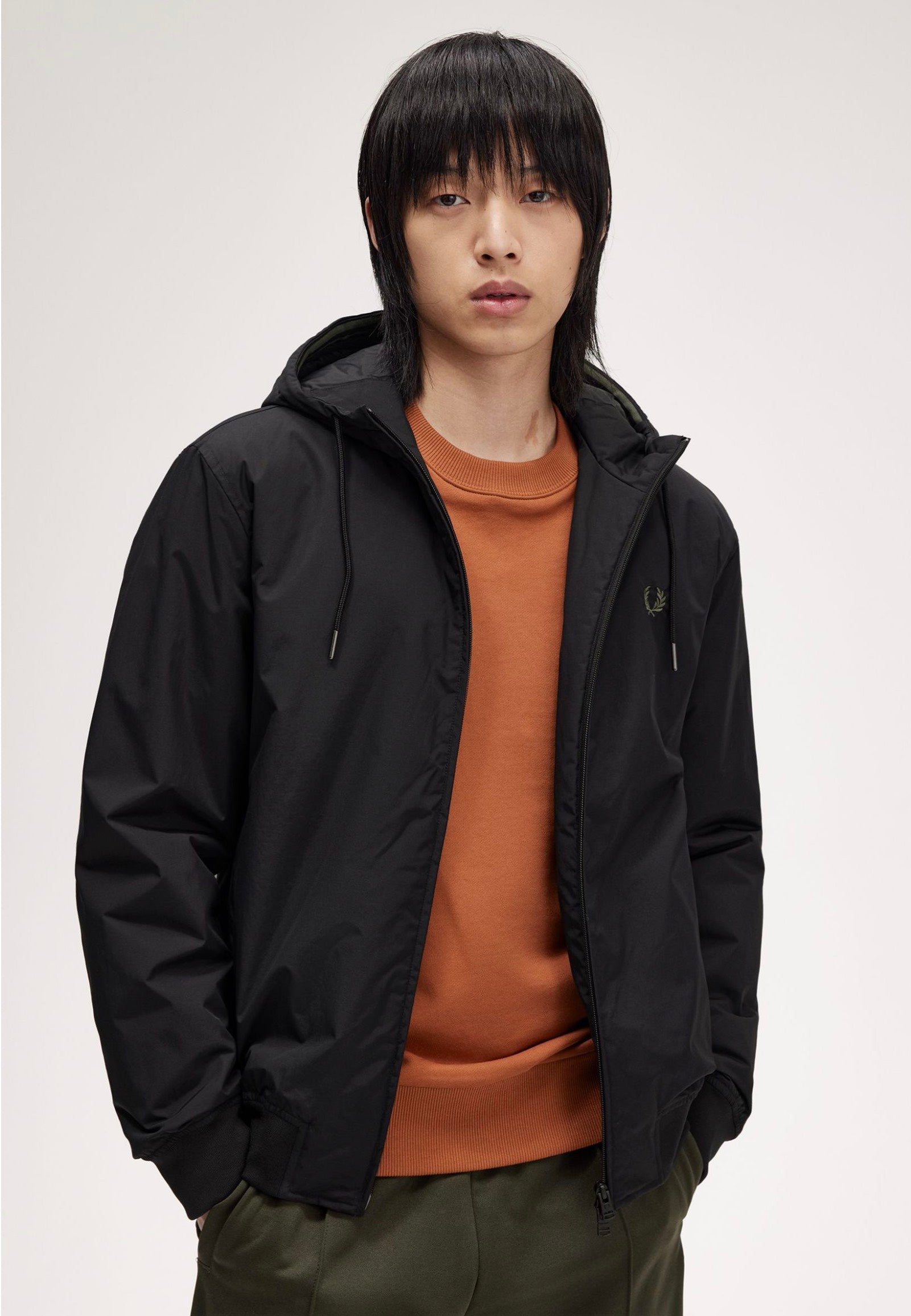 Fred Perry - The Hooded Brentham Black - Jacket Discount Footlocker Pictures