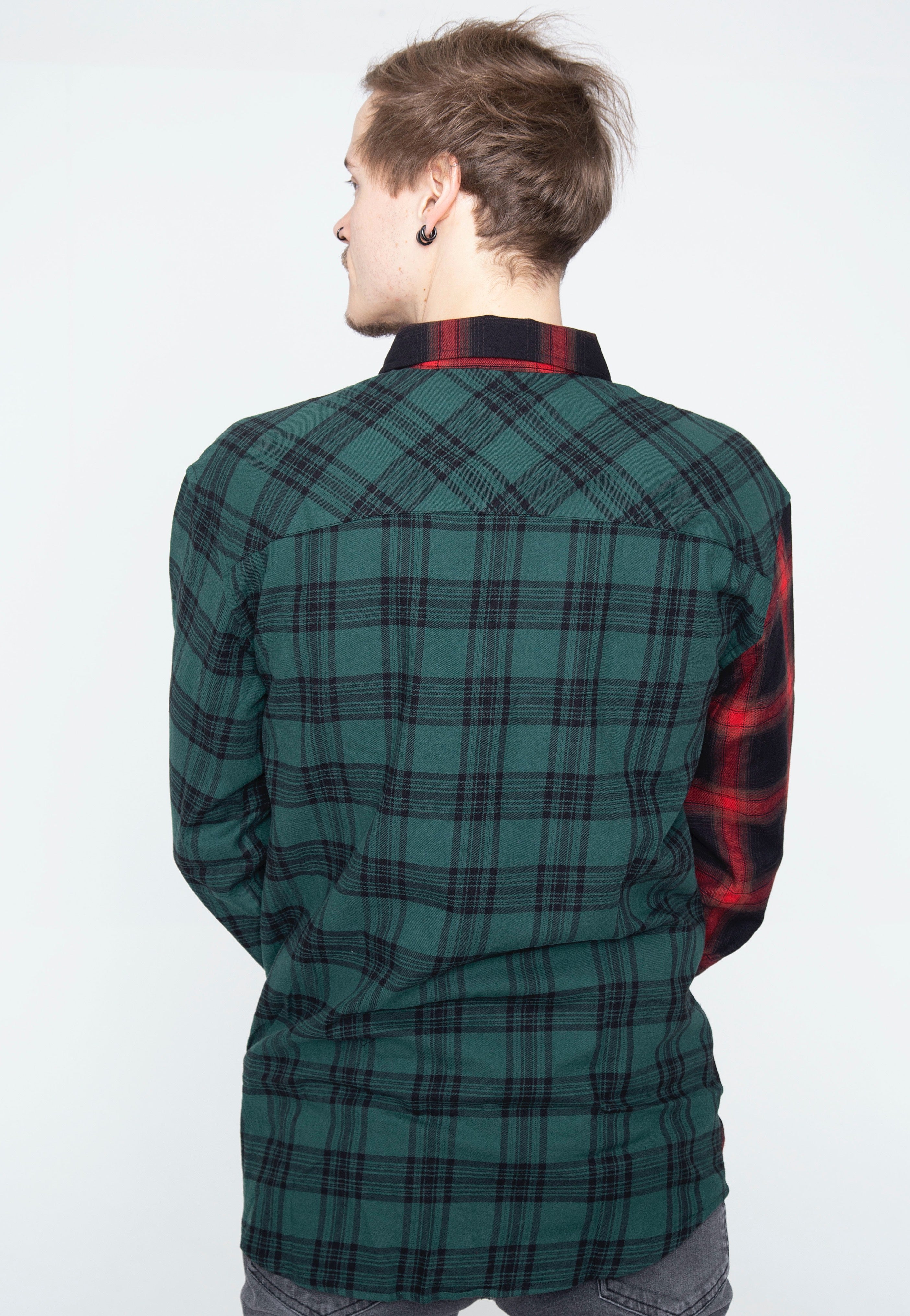 Urban Classics - Oversized Mix Check Black/Red/Green - Shirt Good Selling Cheap Online