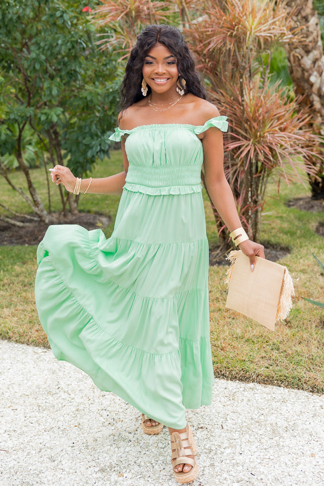 Living A Dream Green Woven Maxi Dress 2025 Online