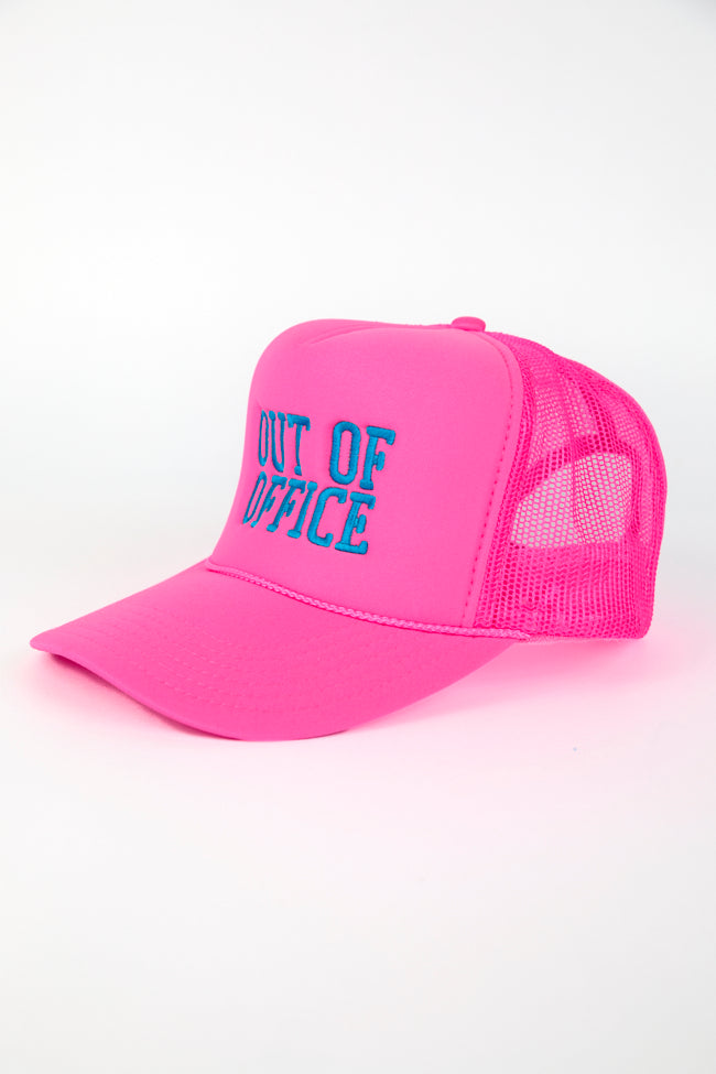 Out Of Office Neon Pink Trucker Hat Cheap Affordable