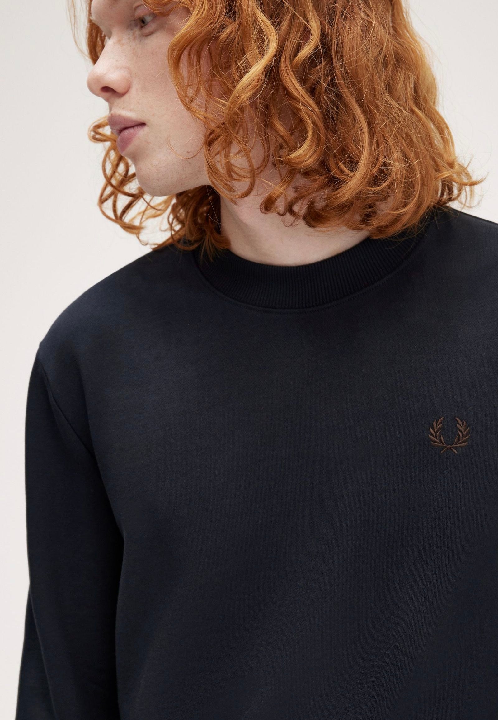 Fred Perry - Crew Neck Nvy/Lrlwgrn/Bric - Sweater Discount Big Sale