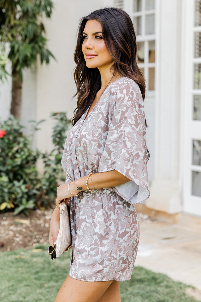 Sitting In The Garden Brown Floral Romper FINAL SALE Reliable Online