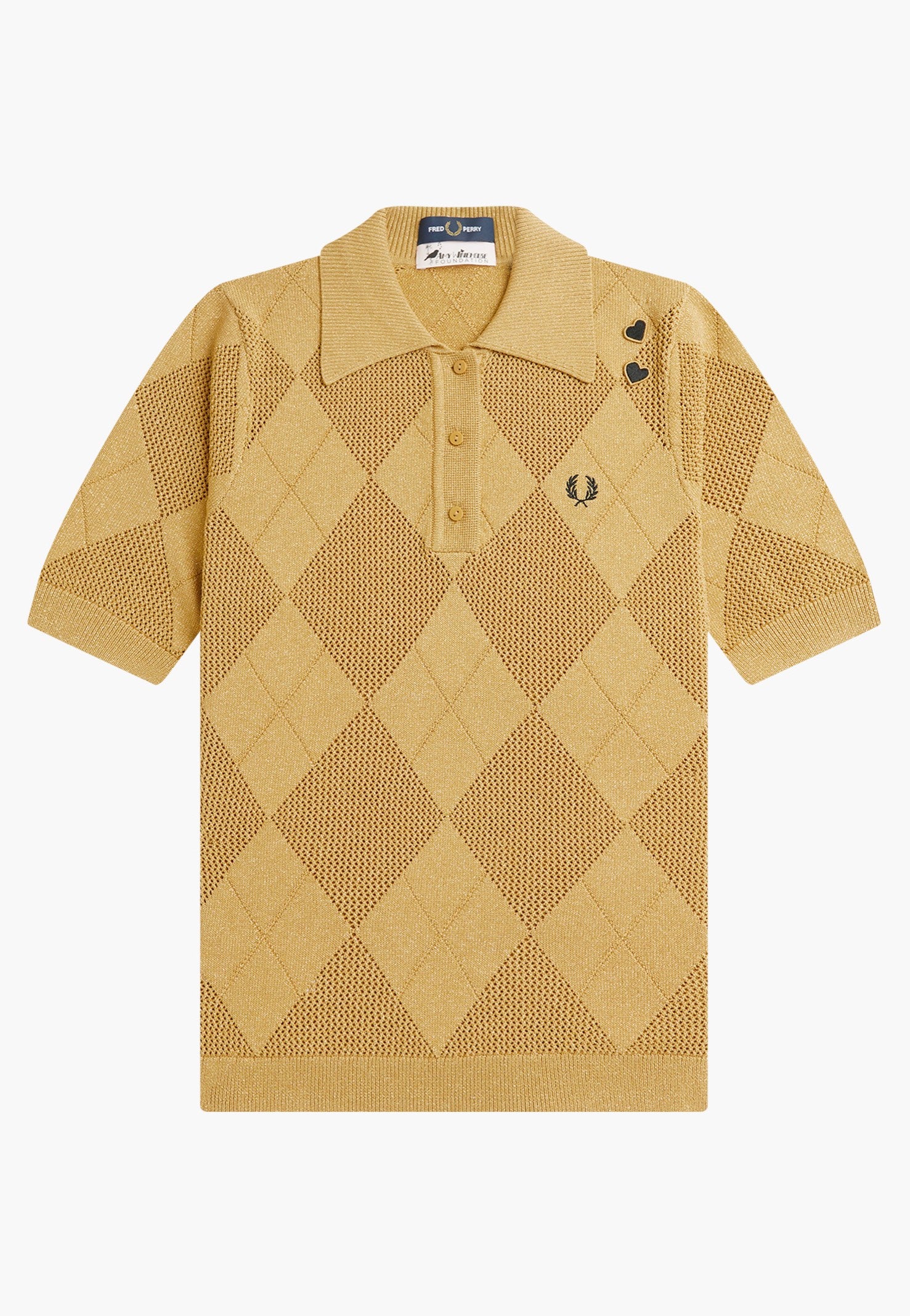 Fred Perry x Amy Winehouse - Argyle Knitted 1964 Gold - Polo Manchester