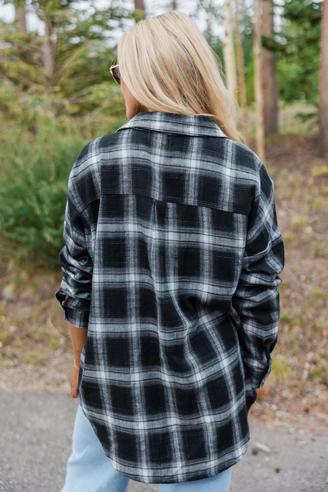 Made Me Realize Black And Ivory Plaid Oversized Button Front Shirt SALE Free Shipping Fashionable