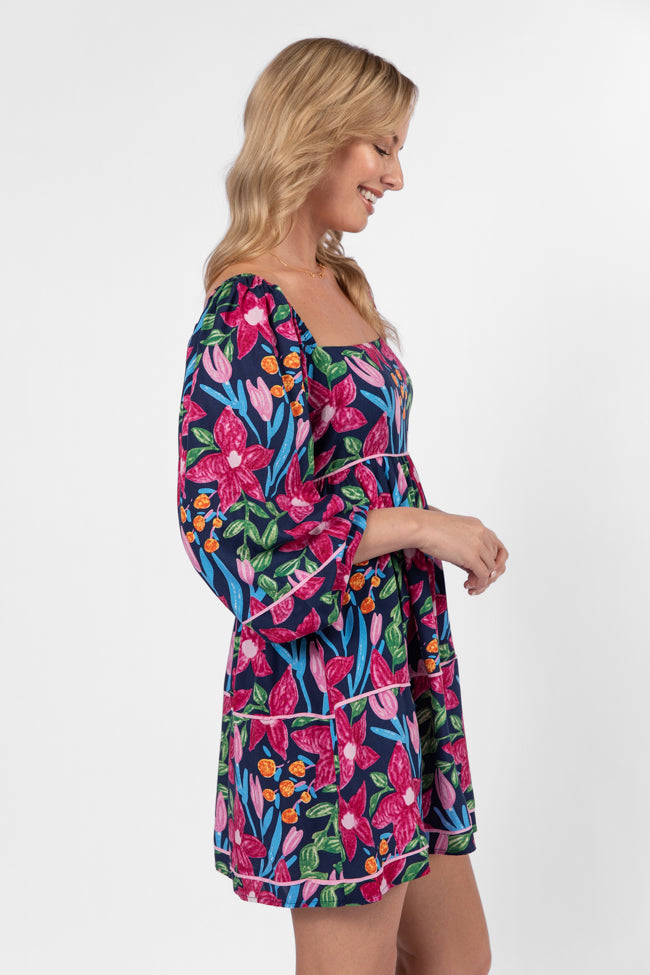 Good Karma Multi Floral Square Neck Dress 2025 New Sale Online