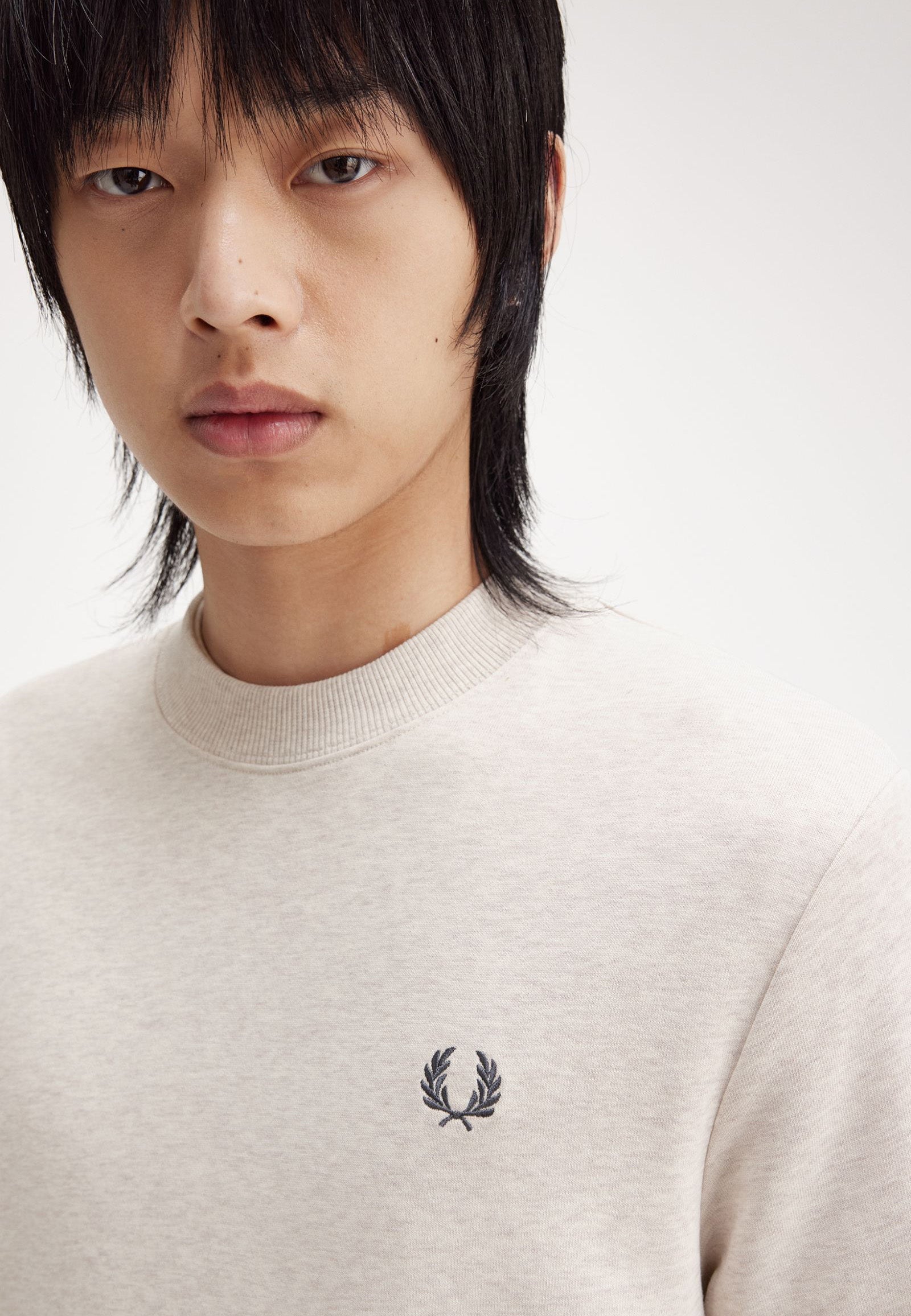 Fred Perry - Crew Neck Porridge Marl/Anchor Grey - Sweater Amazon Cheap Pice