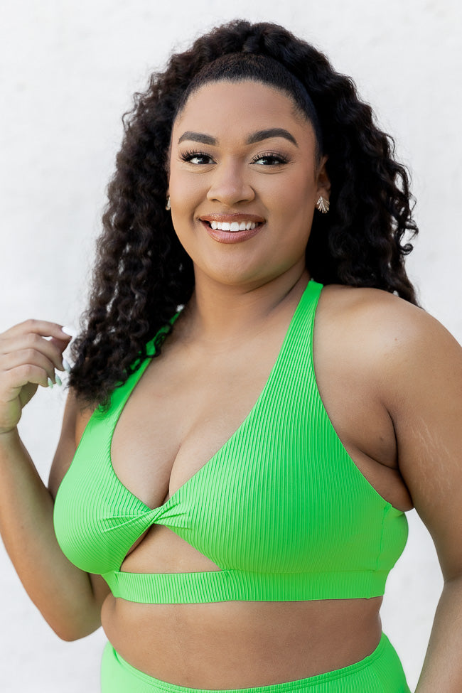 Green with Envy Lime Green Halter Bikini Top FINAL SALE Cheap Pice Buy Discount