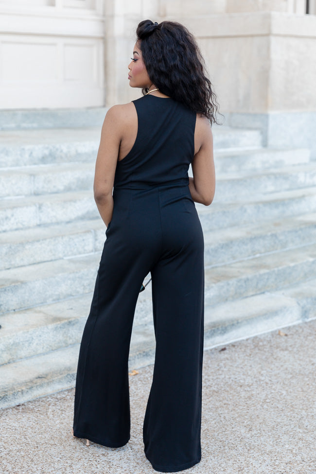 Cocktail Hour Black V-Neck Jumpsuit FINAL SALE Outlet Popular