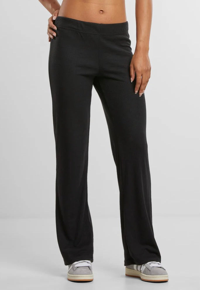 Urban Classics - Ladies Rib Black - Pants Comfortable