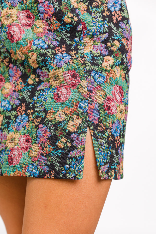 Big News Black Floral Brocade Skirt FINAL SALE Sale Footlocker Pictures