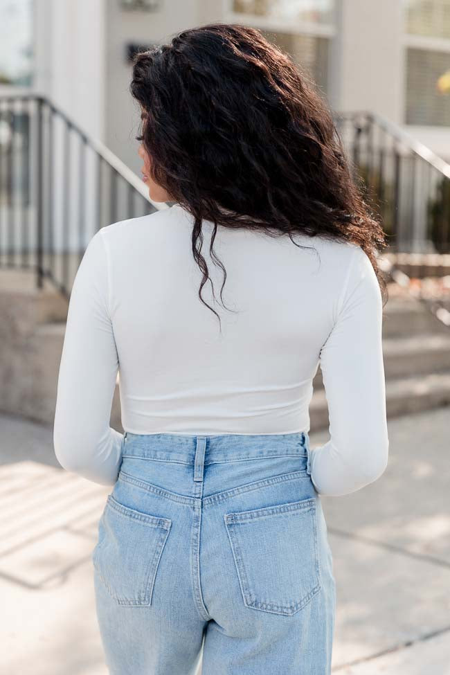 Feeling The Fun Ivory Turtleneck Bodysuit FINAL SALE Finishline Sale Online