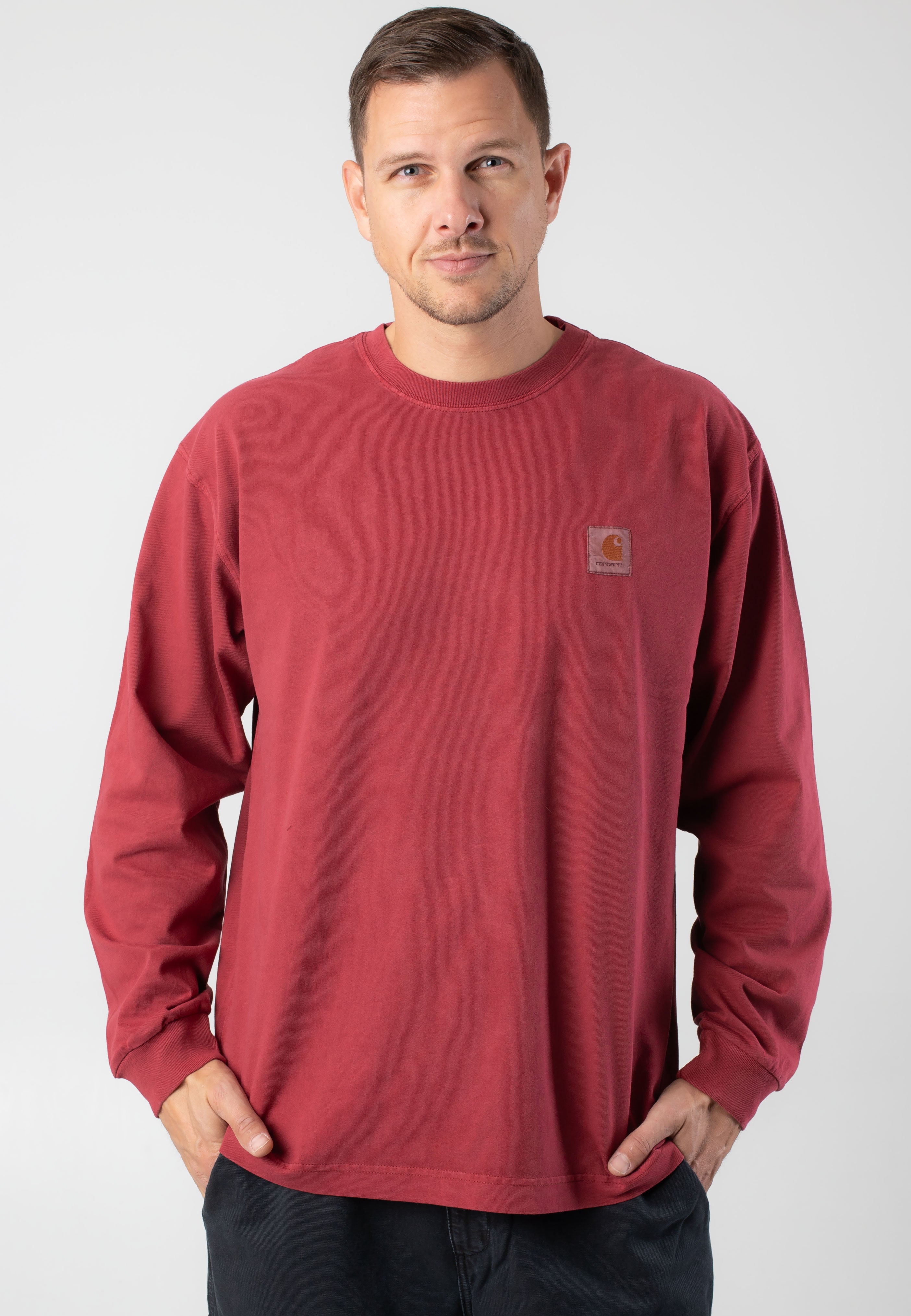 Carhartt WIP - Vista Garment Dyed Scarlet - Longsleeve Recommend Sale Online