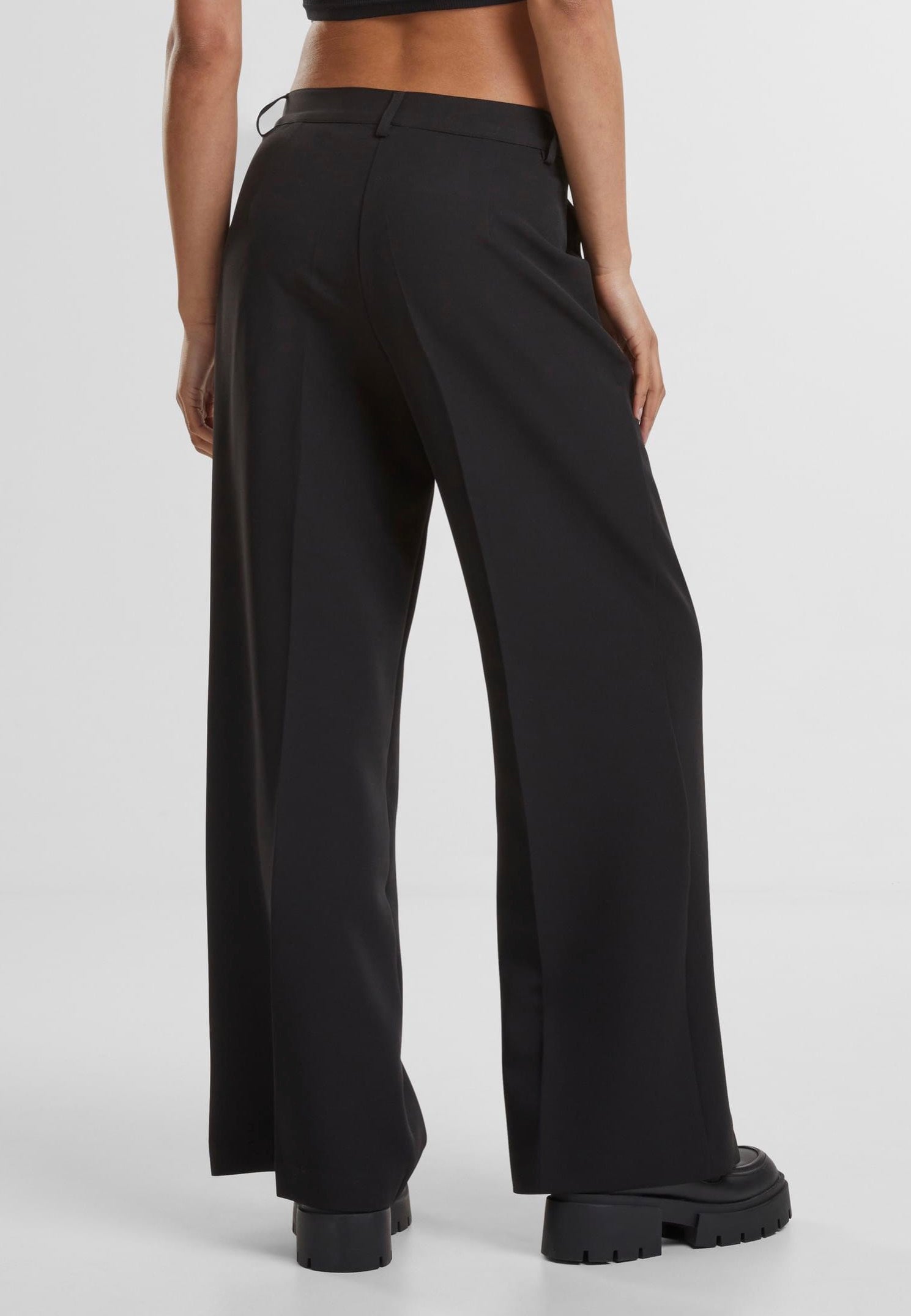 Urban Classics - Ladies Wide Leg Black - Pants Online Sale