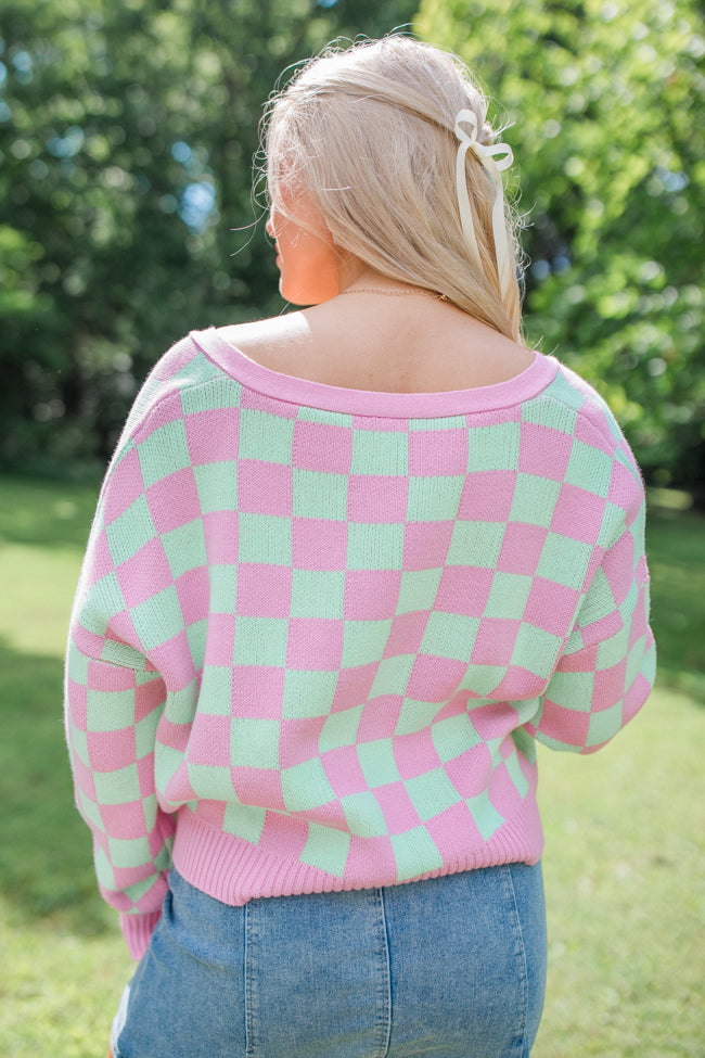 Making Memories In Watermelon Crawl Cropped Checkered Cardigan FINAL SALE Pices Online