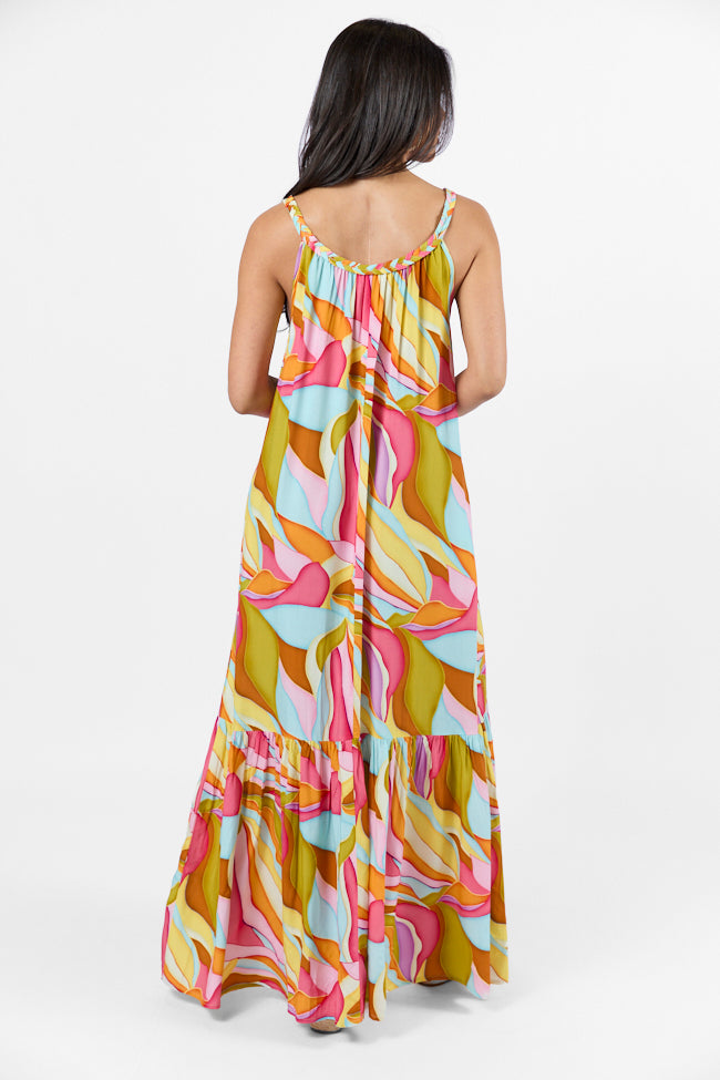 Painting The Sky Multi Print Maxi Dress Wholesale Pice