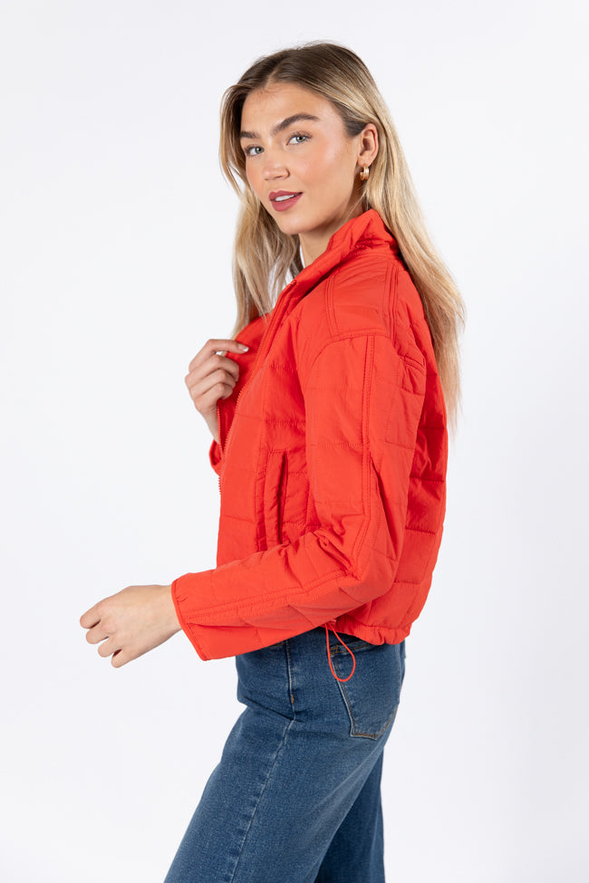 Heating Up Tomato Lightweight Puffer Jacket FINAL SALE Sale Clearance