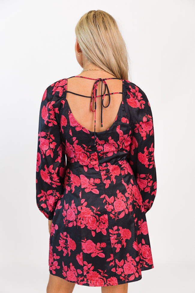 Couldn't Be Happier Multi Rose Print Mini Dress FINAL SALE