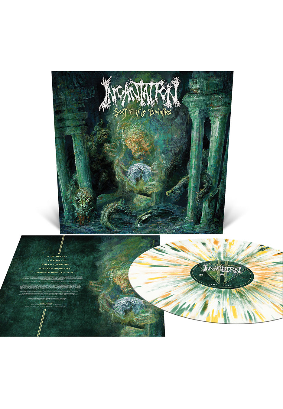 Incantation - Sect Of Vile Divinities White w/ Green/Mustard/Orange - Splattered Vinyl Cheap With Paypal