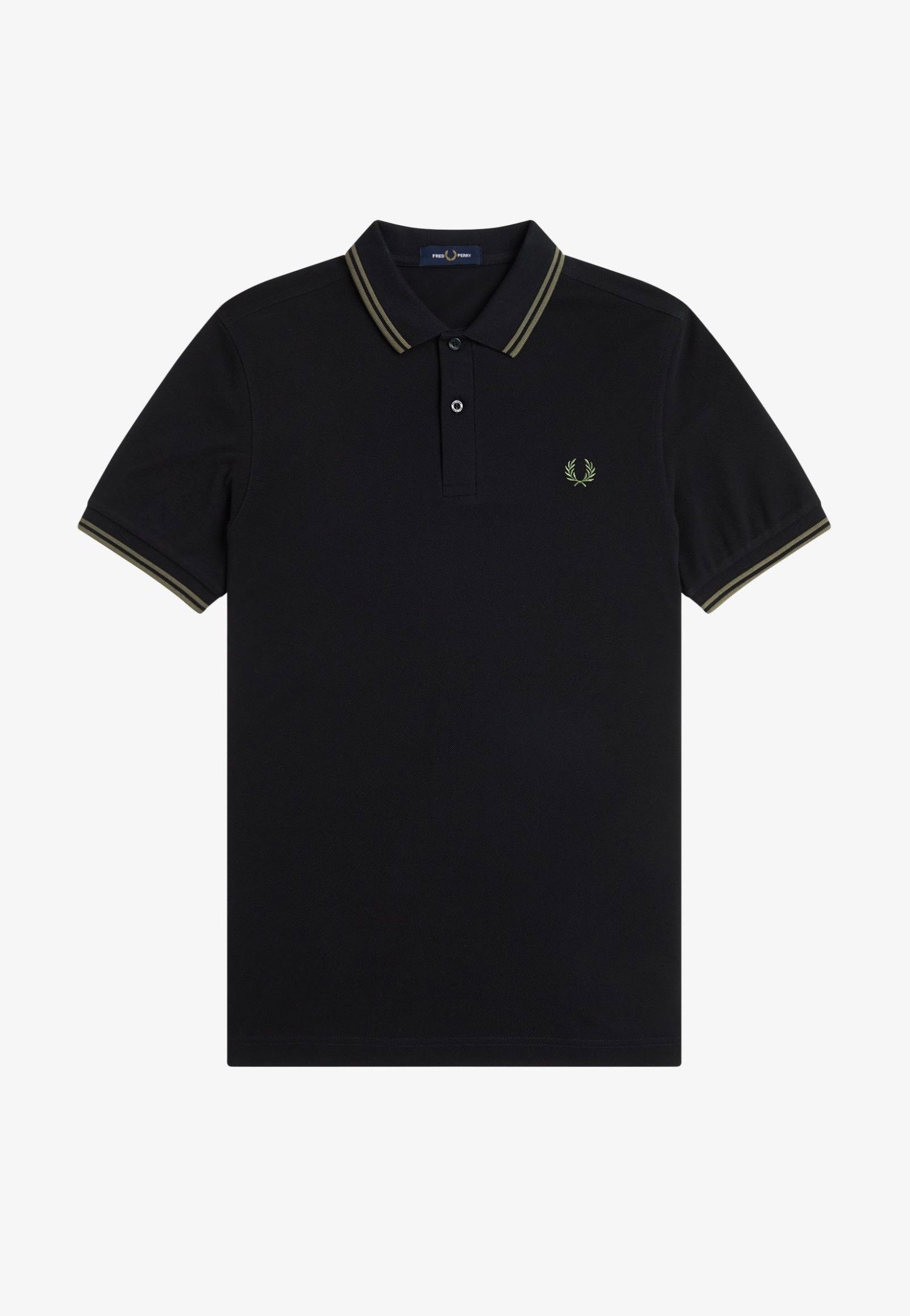 Fred Perry - The Twin Tipped Black/Lr Wgre - Polo Discount Visit New