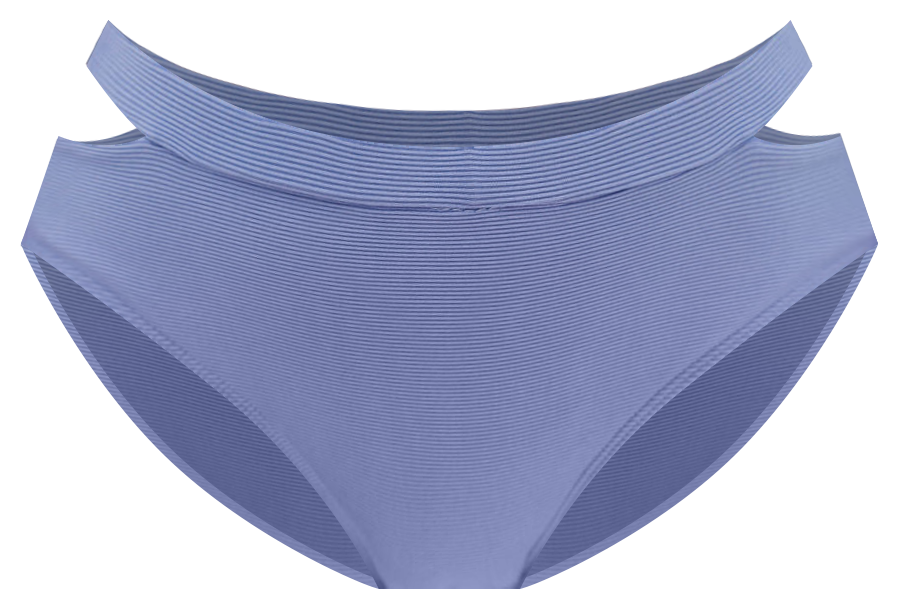 Clearwater Lagoon Blue Ribbed Cutout Side Bikini Bottoms FINAL SALE Sale Cheap Pices