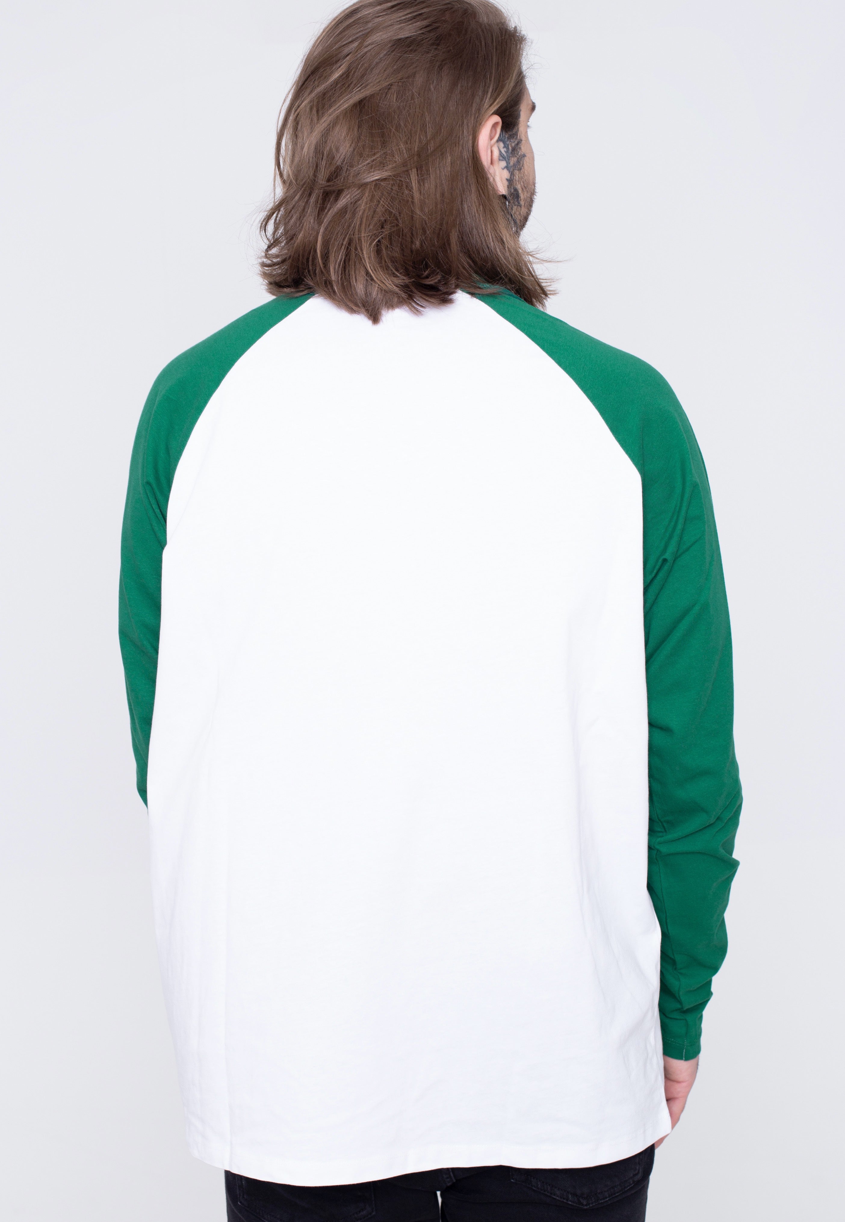 Urban Classics - Organic Oversized Raglan White/Green - Longsleeve Latest