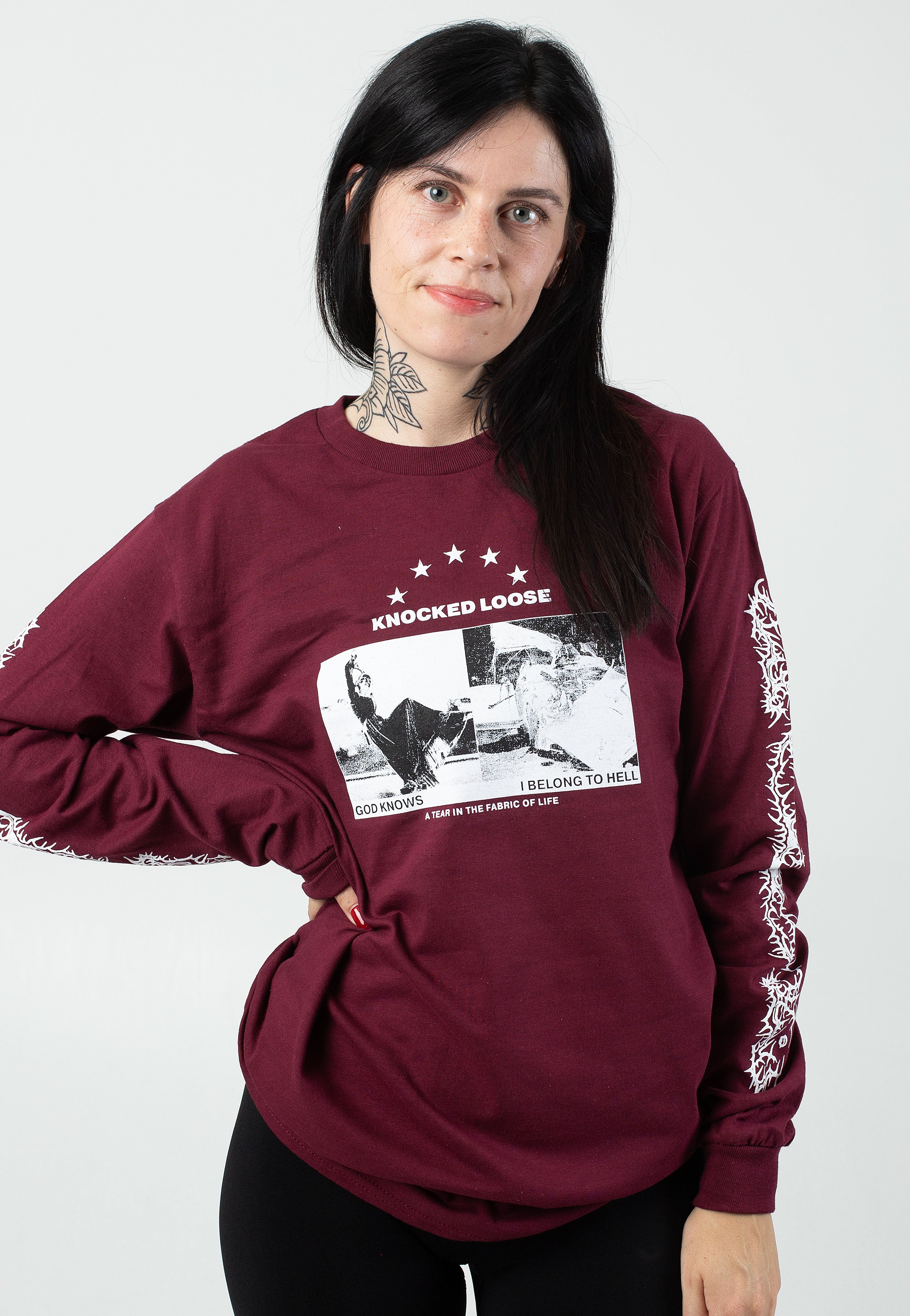 Knocked Loose - God Knows Burgundy - Longsleeve Cheap Sale 100% Original