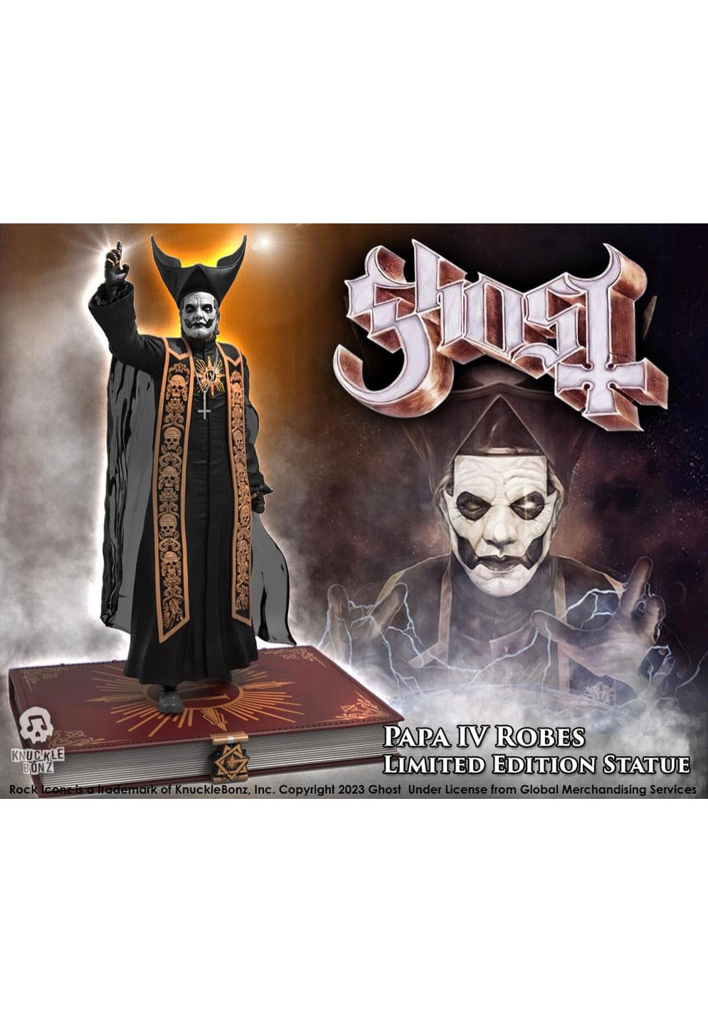 Ghost - Papa Emeritus IV (Black Robes) 1/9 Rock Iconz - Statue For Sale For Sale