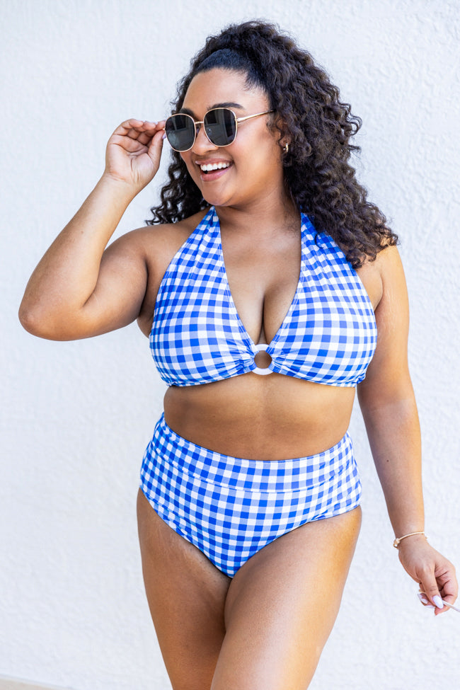 Won't You Be Mine Blue Gingham Bikini Bottoms FINAL SALE