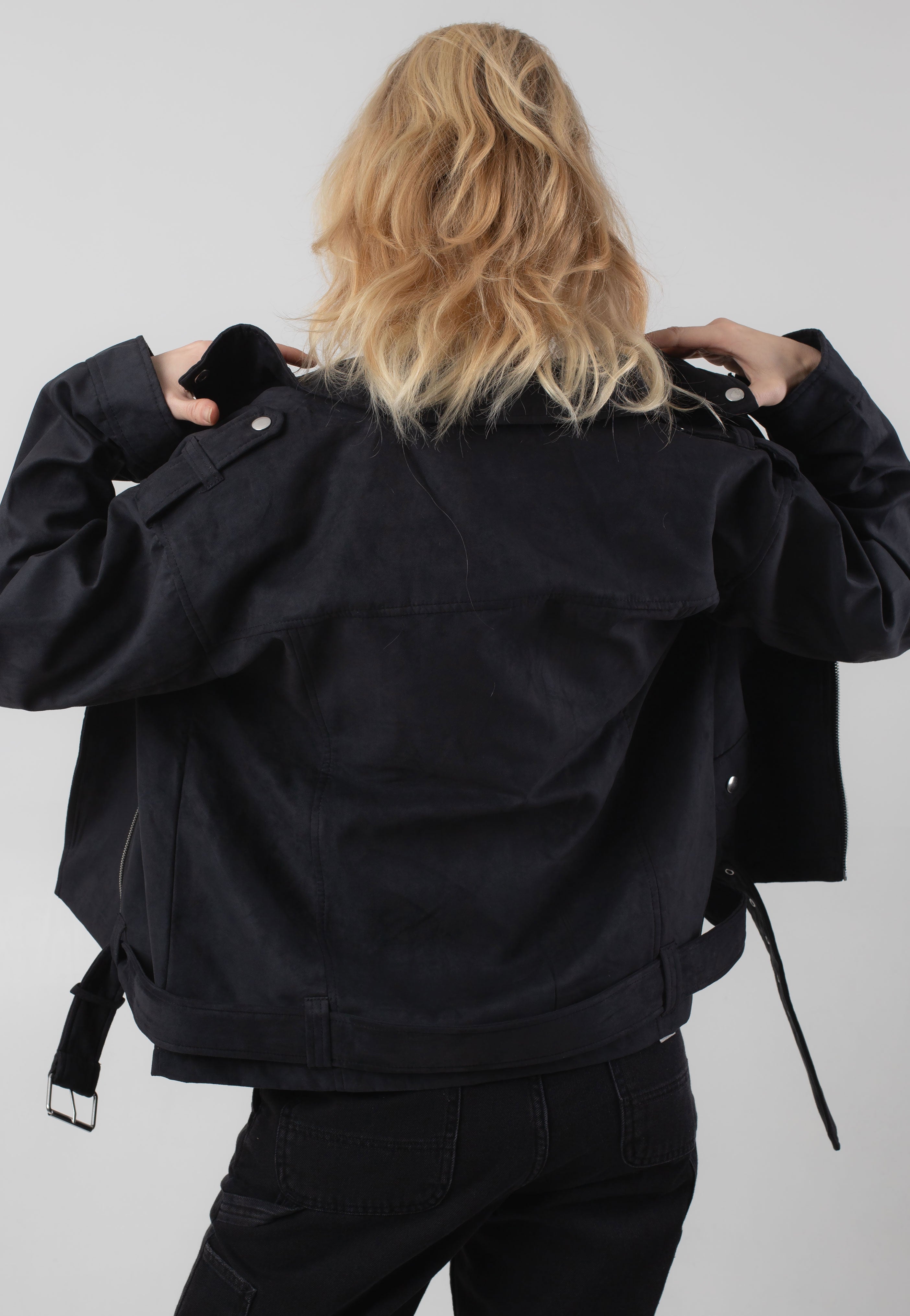 Noisy May - Paulina Suede Oversize Biker Black - Jacket Discount Explore