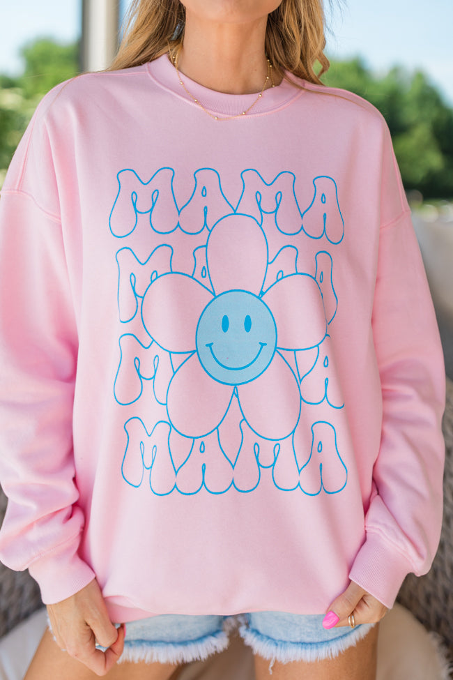 Mama Daisy Repeat Light Pink Oversized Graphic Sweatshirt Tori X Pink Lily Sale Lowest Pice