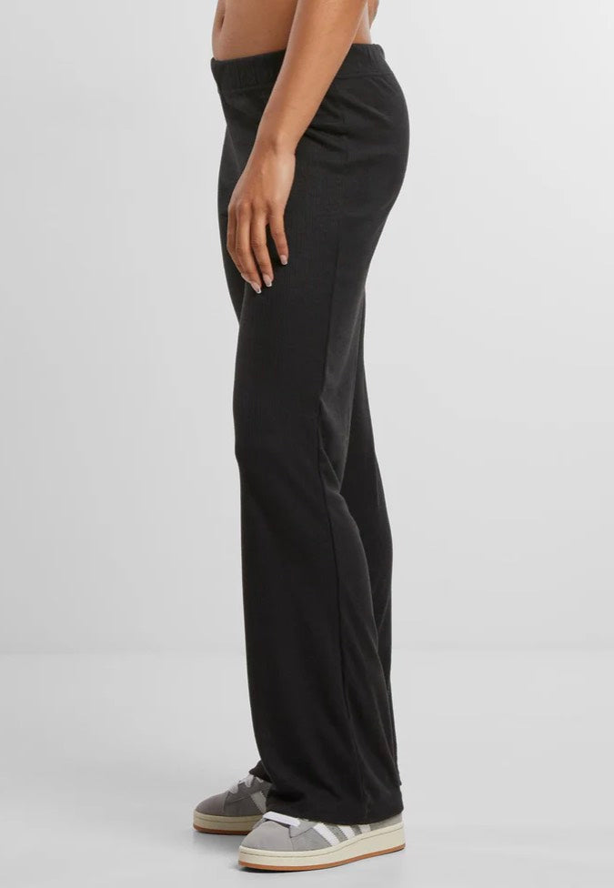 Urban Classics - Ladies Rib Black - Pants Comfortable