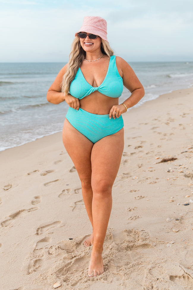 It's My Moment Blue Twist Front Swimsuit Top FINAL SALE