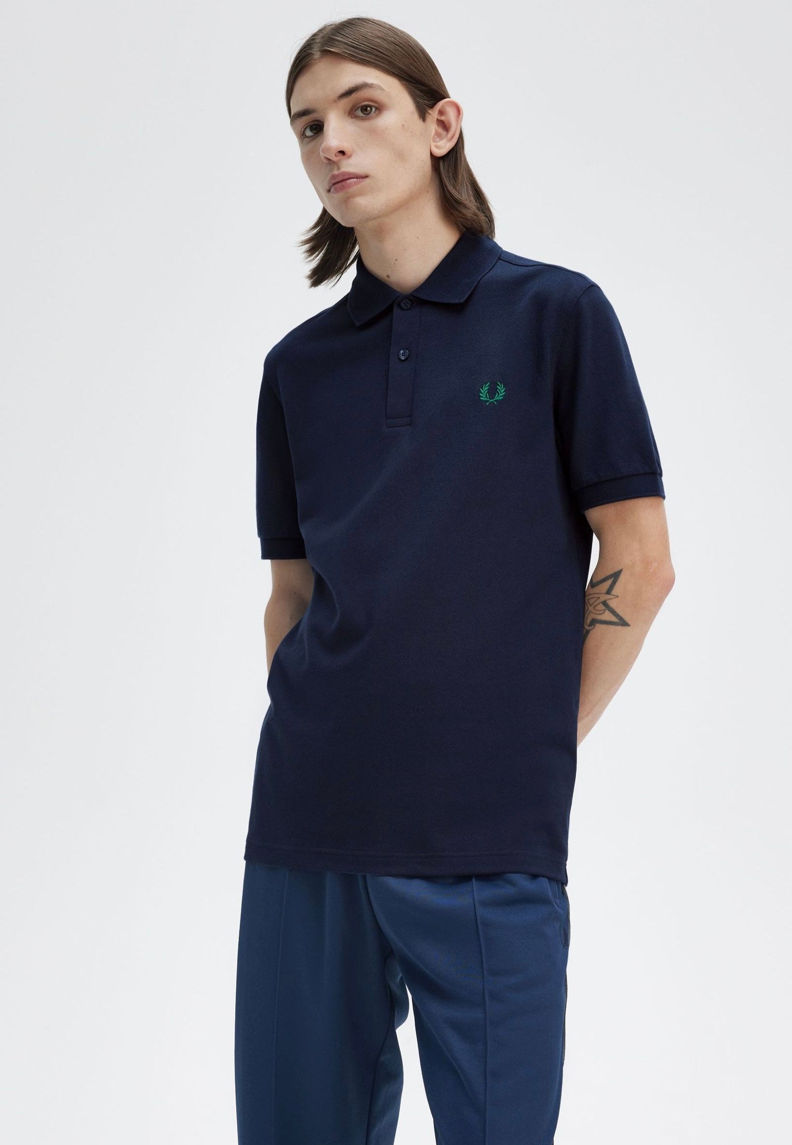 Fred Perry - The Fred Perry Dark Carbon/Label Green - Polo Buy Cheap 2025