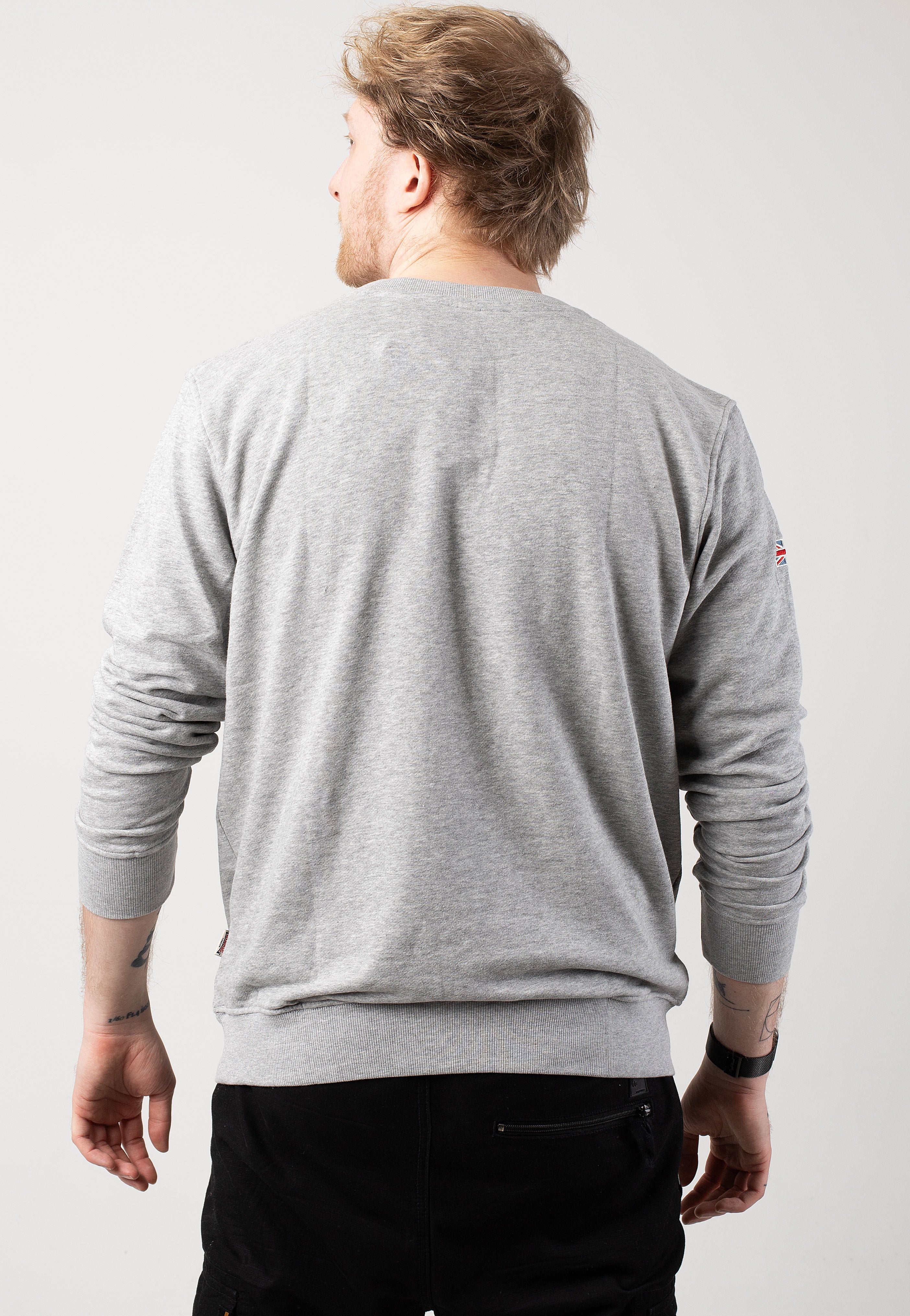 Lonsdale - Noss Marl Grey/Navy - Sweater Many Kinds Of Online