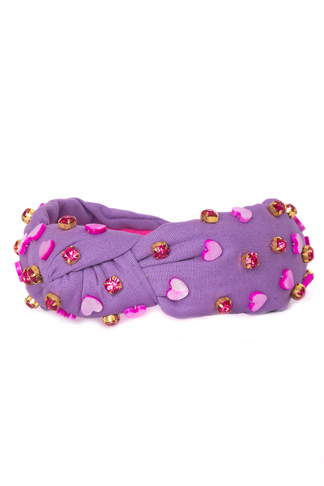 Purple Heart Jeweled Headband FINAL SALE Original Online