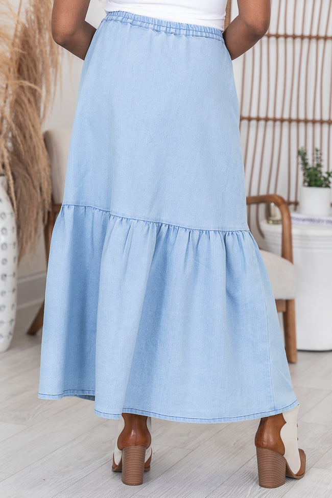 By Your Side Denim Midi Skirt Good Selling Sale Online