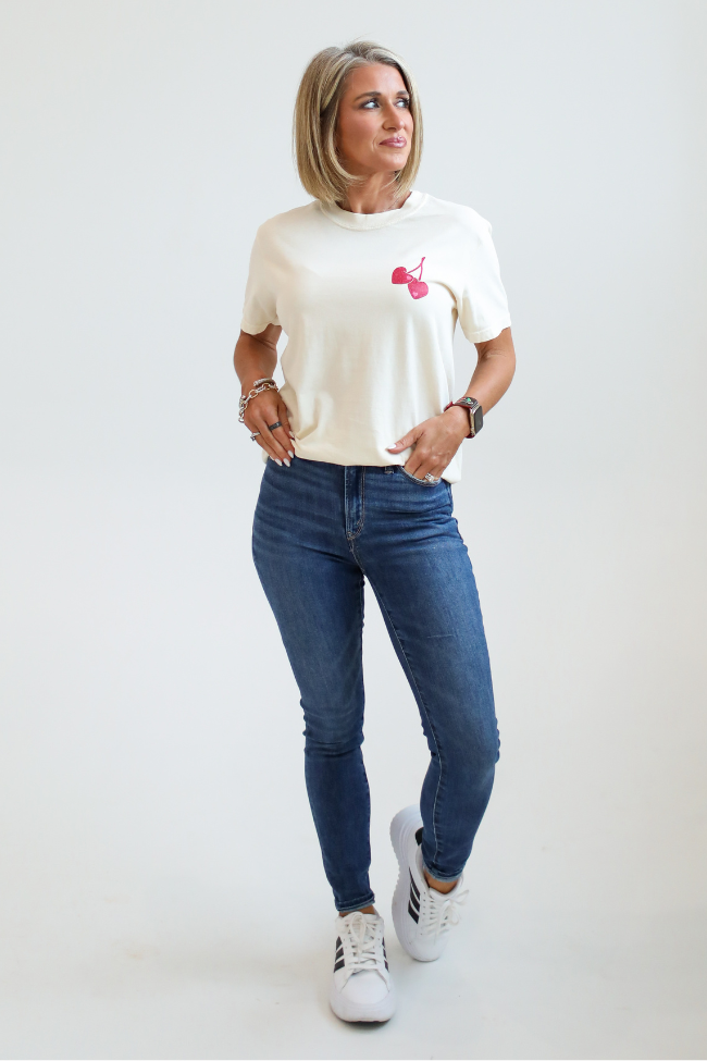 I Love You Cherry Much Ivory Comfort Color Graphic Tee Kalee Rogers X Pink Lily Online Online For Sale