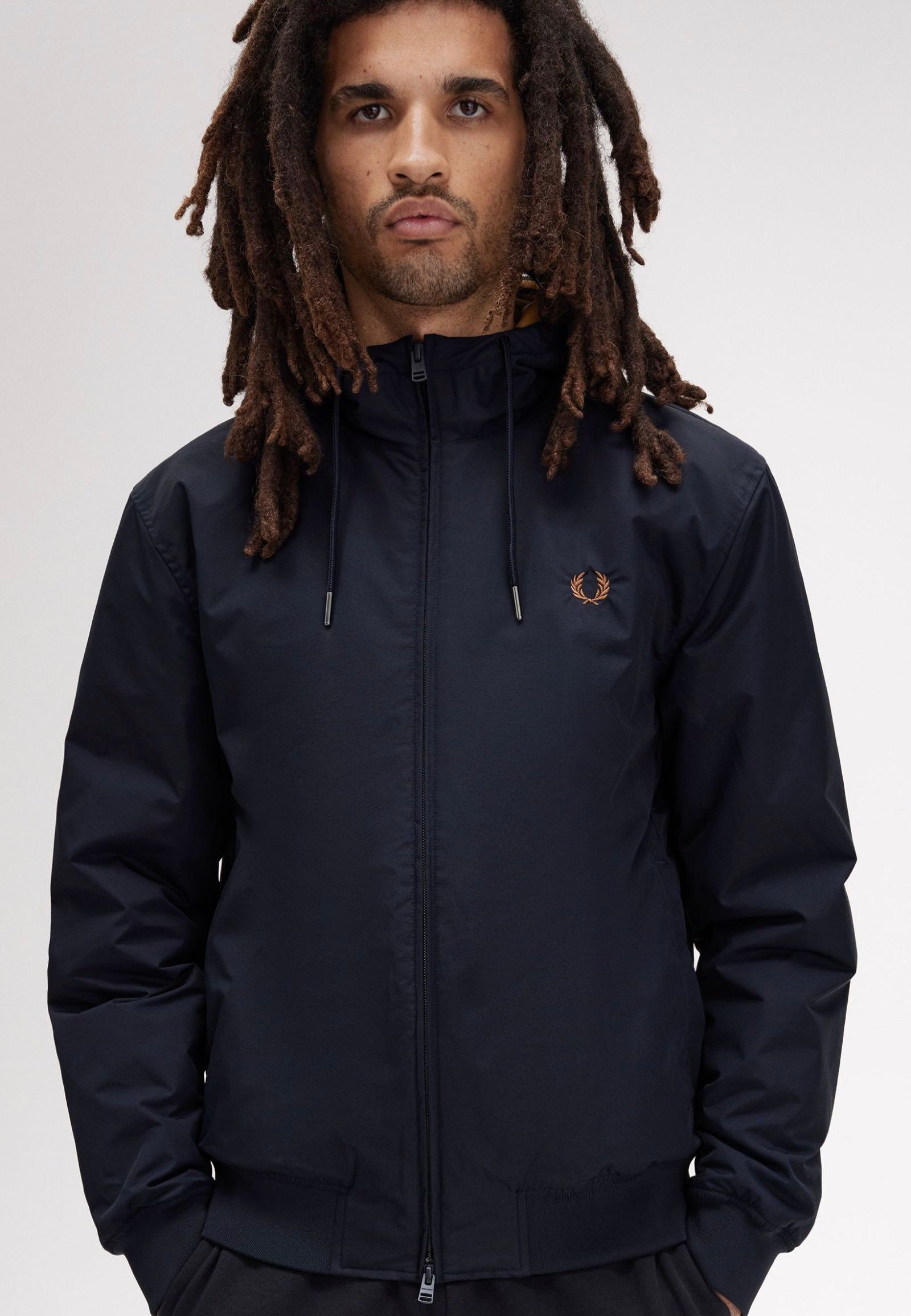 Fred Perry - The Hooded Brentham Navy - Jacket Order Cheap Pice