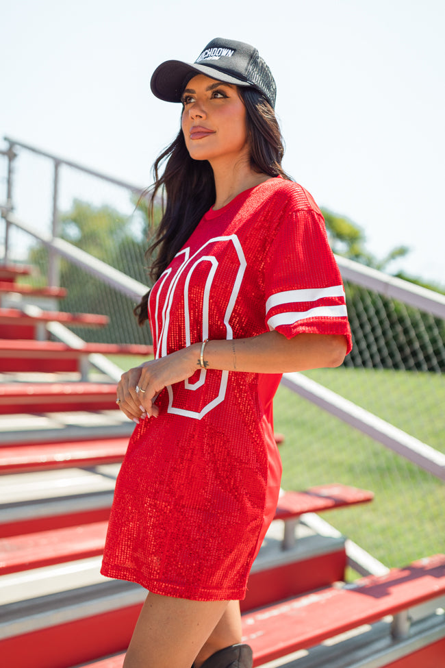 Sideline Socialite Red Jersey Detail Dress FINAL SALE Clearance Footlocker Pictures