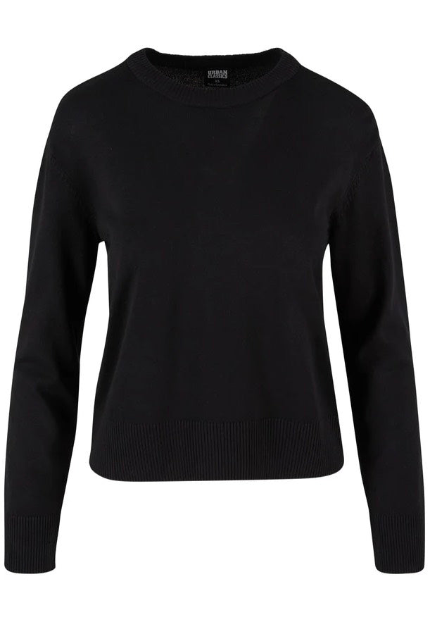 Urban Classics - Ladies Knitted Roundneck Black - Pullover Clearance For Cheap