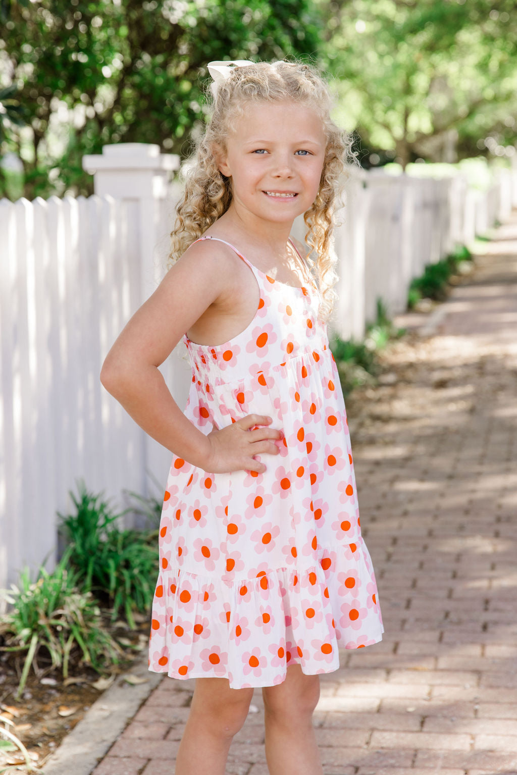 Kid's Keep Blooming In Kennedy Daisy Floral Dress Tori X Pink Lily