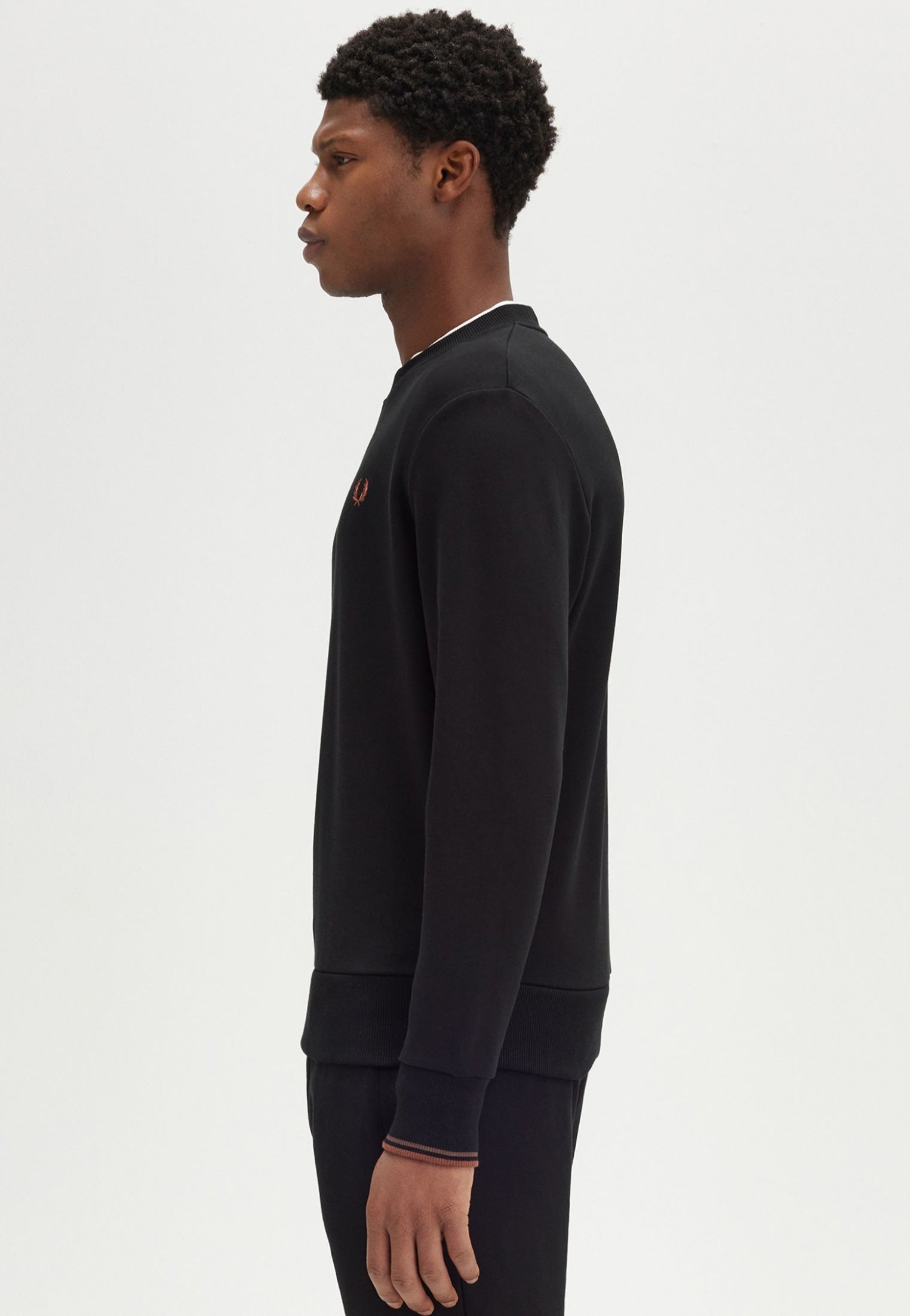 Fred Perry - Crew Neck Black/Whisky Brown - Sweater Nicekicks