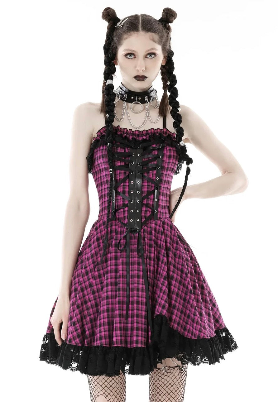 Dark In Love - Rebel Pink Check Sweet Cool Pink - Dress Cheap Sale Footaction