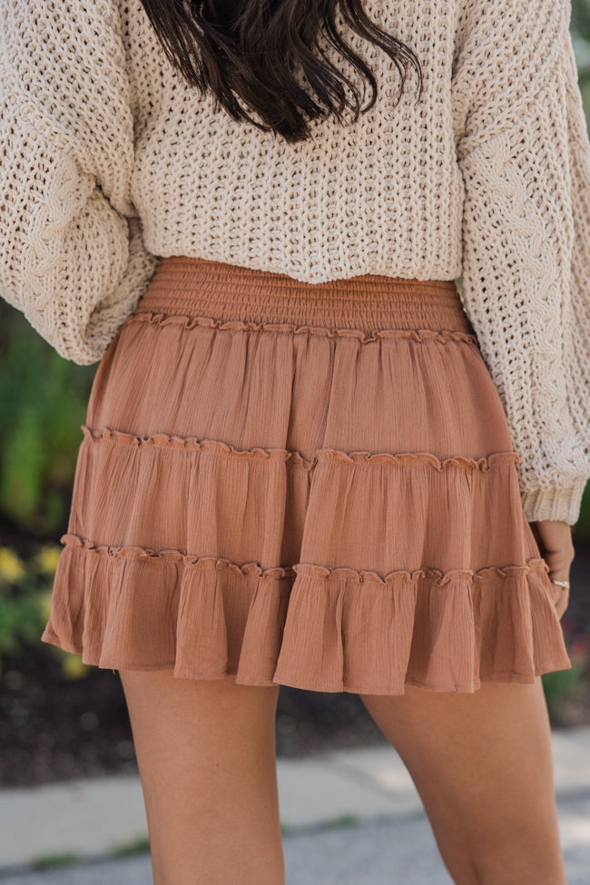 Through The Garden Camel Solid Mini Skort Footlocker Online