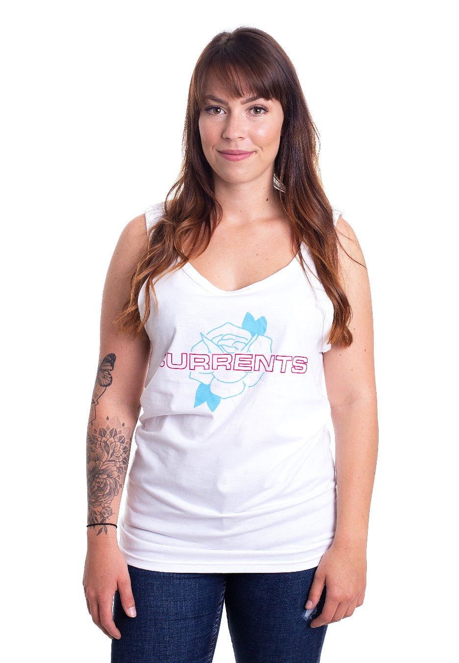 Currents - 3D Flower White - Tank Free Shipping Clearance