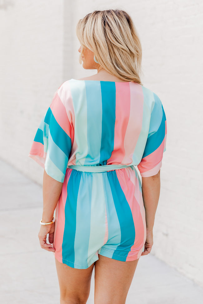 Coastal Getaway Multi Color Stripe Romper FINAL SALE Discount Best Place