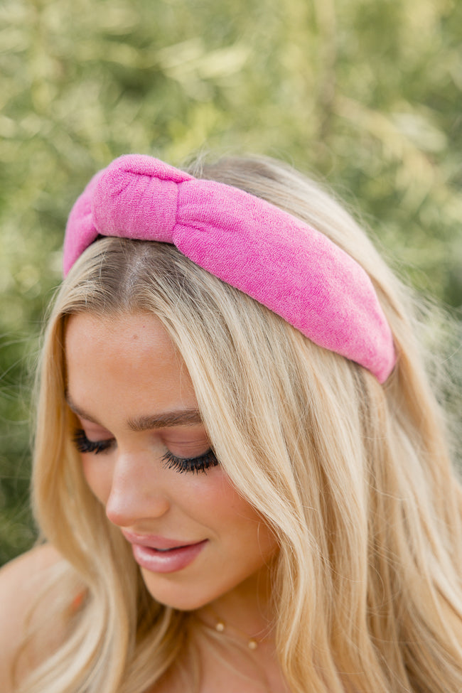 Hot Pink Terry Headband Sale For Nice