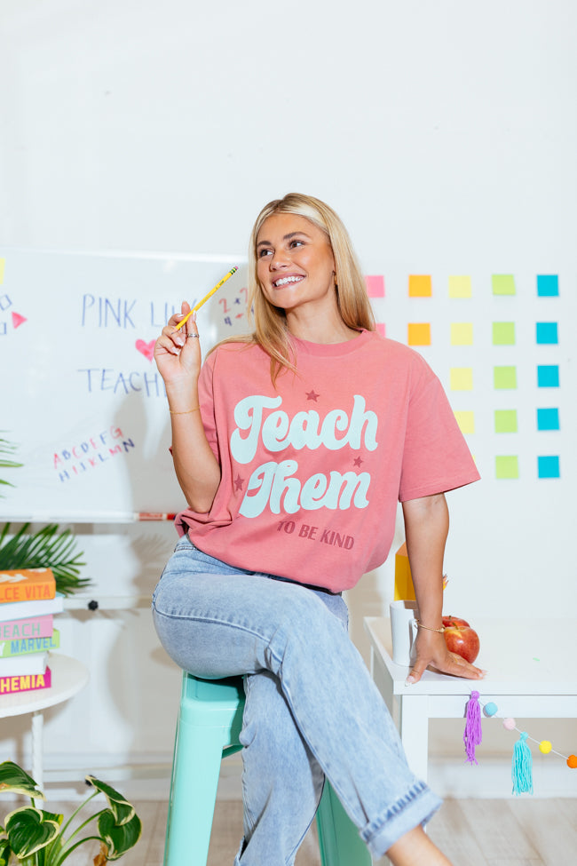 Teach Them To Be Kind Brick Oversized Graphic Tee Official Site Cheap Online