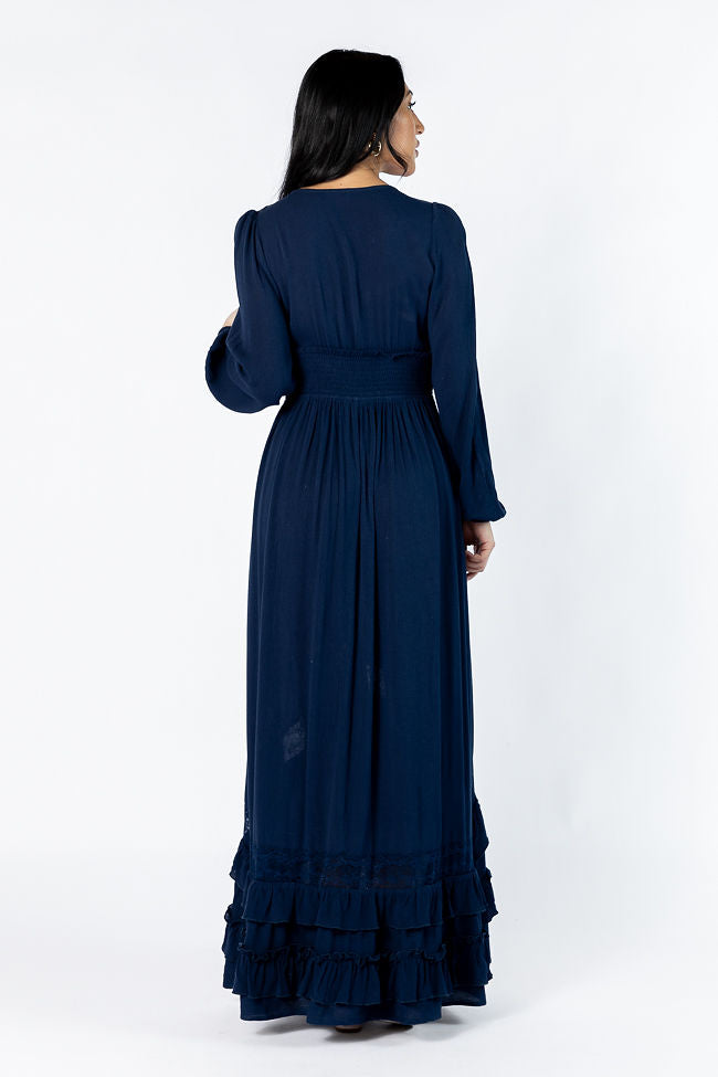 Lucky To Have You Navy Maxi Dress Clearance Sast